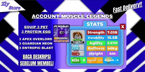 Muscle Legend Account || 500 Rebirths