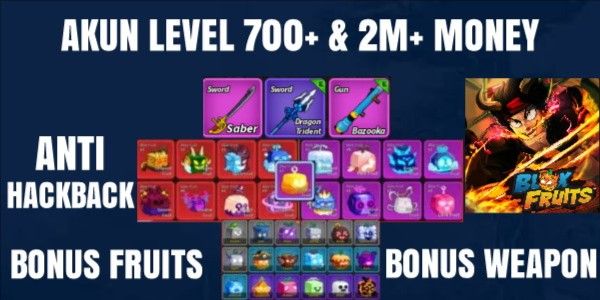 Blox Fruits Account Level 700+ 2m Money Lots of Bonuses