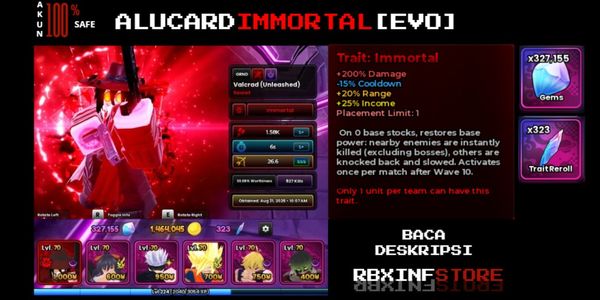 ALUCARD IMMORTAL [ EVO + 300RR + 300K GEMS ]