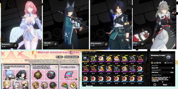 [asia]Lv13 belle | Remielle+Miyabi+Harumasa+Rina+Weeping Cradle(W-engine Rina)| anniversary gift not yet claimed | log-in hoyoverse only
