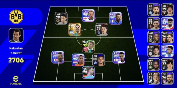 Cuenta eFootball Kolektif 2700++ Berlegend Messi + Mark Van Bommel + Jugadores Super GG