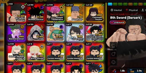 MEGUMI SHADOW UNBOUND + KENPACHI 8TH SWORD UNBOUND + OTHER UNIT UNBOUND [INSTANT]