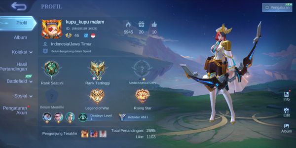 HERO 93 SKIN 179 EMBLEM ALL MAX M7 GRANGER SANRIO FLORYN COLLECTOR NATALIA ZODIAK SELENA LIMITED KUFRA SPONGEBOB CYCLOPS LEGENDARY HARITH TIGREAL ETC