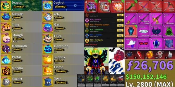 Blox Fruit Account, Personal Specs (Anti Hack Back)