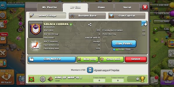 Clan Level 29 | Name: Black Cobra | Ch. 10 All Max