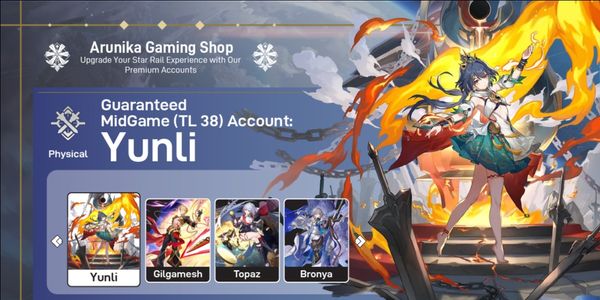 CUENTA MIDGAME - RATE ON (BANNER CHARACTER) - YUNLI + GILGAMESH + TOPAZ + BRONYA || PARA MÁS DETALLES REVISA LA DESCRIPCIÓN [ASIA]