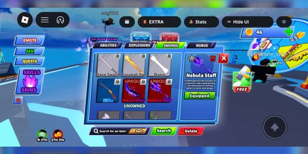 Blade Ball अकाउंट (Nebula Shard, Nebula Staff और Red Blackhole)