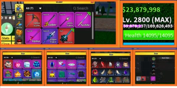 MAX LEVEL ACCOUNT CDK + BONUS MYTHICAL FRUIT IN INVENTORY - BLOX FRUIT