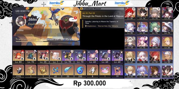 Himeko - Nova Sign, Silver Wolf Lv. 999, Archer, Sparkle, Yao Guang, Huohuo, DanHeng PT, Firefly, Gilgamesh, Dahlia, Topaz, Fu Xuan, Loucha. UL 65
