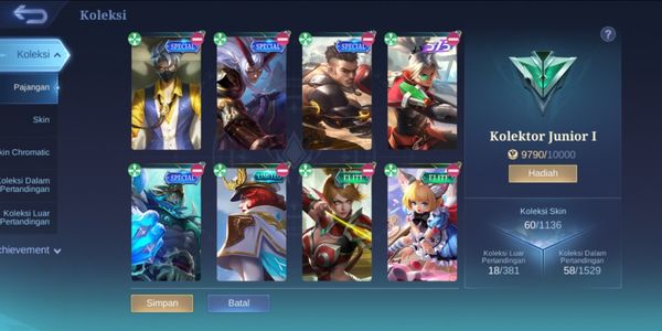 ML account 95K, already has DPET skin limited P.9THACE Fanny, special skin Paquito, collab limited skin Spongebob Cyclops, epic skin Khufra, also recall trial included?