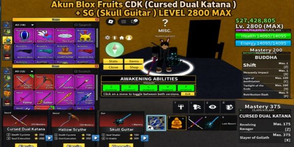 Blox Fruits Account CDK (Cursed Dual Katana) + SG (Skull Guitar) (Check Product Details in Description)