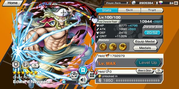ไอดี Extreme Whitebeard EX Max LVL 100 [Android/iOS]