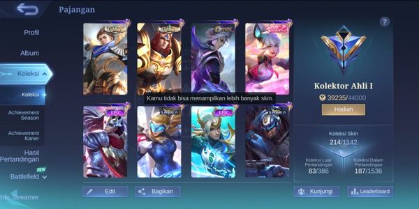 #005 CHEAP MOBILE LEGEND ACCOUNT | EXPERT COLLECTOR | MANY SKINS & WARRANTY