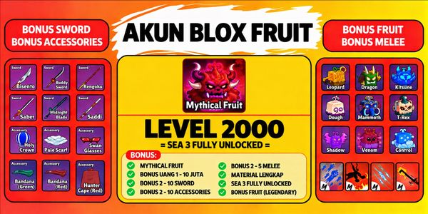 Blox Fruit hesabı (Seviye 2000) - Efsanevi Meyve