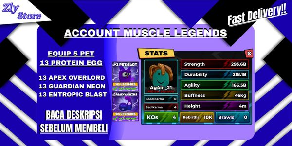 Akun Muscle Legends || रीबर्थ 10,000