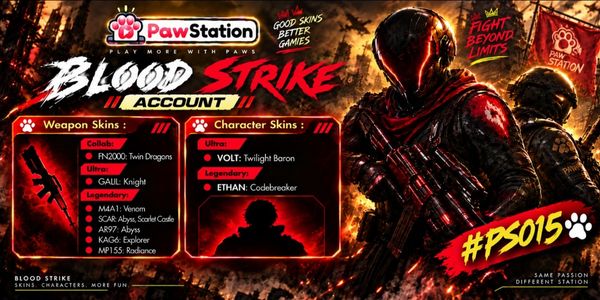 บัญชี Blood Strike | เอเชีย | เลเวล 4 | สกินอาวุธ 8 ชิ้น & สกินตัวละคร 2 ชิ้น | #PS015