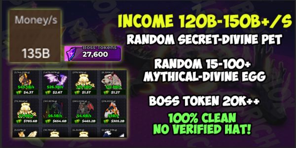 Compte revenu total 120b-150b+/s | Steal An Egg