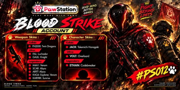 บัญชี Blood Strike | เอเชีย | เลเวล 8 | สกินอาวุธ 9 แบบ & สกินตัวละคร 3 แบบ | #PS012