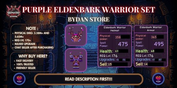 Lila Eldenbark Krieger-Set - Dungeon Quest Reborn