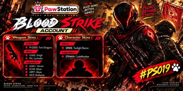 บัญชี Blood Strike | เอเชีย | เลเวล 5 | สกินอาวุธ 7 ชิ้น & สกินตัวละคร 2 ชิ้น | #PS019