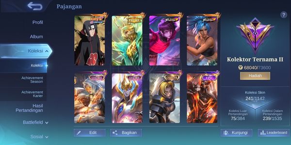 ML account all skins suitable for exp users