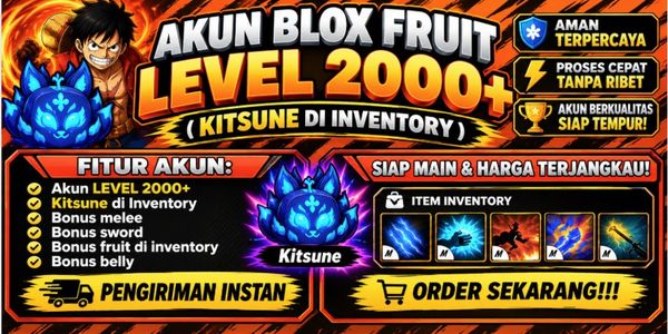 ACCOUNT LEVEL 2000+ (KITSUNE FRUIT IN INVENTORY) - BLOX FRUITS