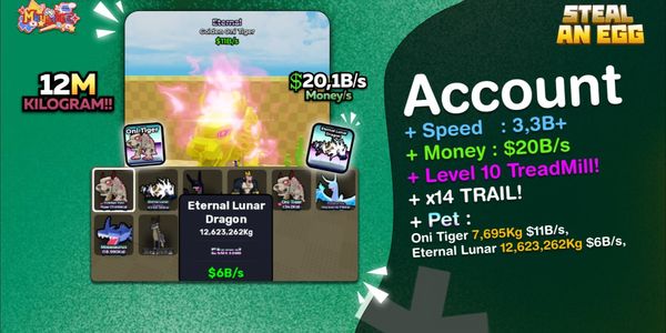 [GRATIS] CUENTA ONI TIGER+LUNAR DRAGON 12M Kg | CINTA DE CORRER AL MÁXIMO | VELOCIDAD 3,3B+ | Dinero 20B/s