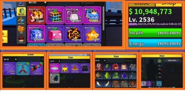Blox Fruit Account Bonus Tiger Fruit in inventory - As per Image #1