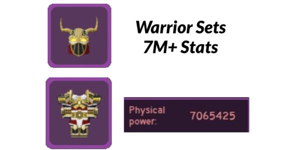 Sets de Guerrero Valhalla Púrpura con más de 7M de estadísticas (180+) | Dungeon Quest Reborn