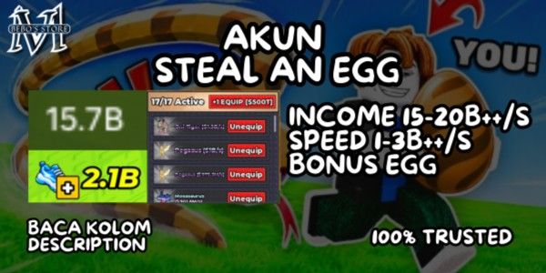 CUENTA STARTER INGRESOS 15-20B$++/s Y VELOCIDAD 1-3B++ | Steal An Egg