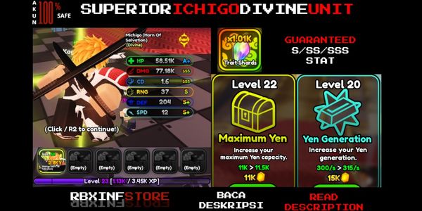 STARTER ICHIGO DIVINE [ SUPERIOR ] + 1K TRAIT REROLL