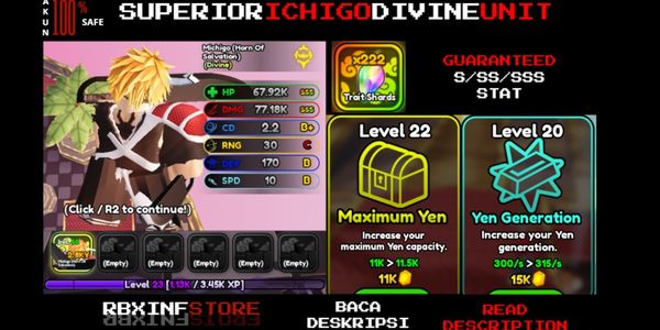 STARTER ICHIGO DIVINE [ SUPERIOR ] + 200 TRAIT REROLL