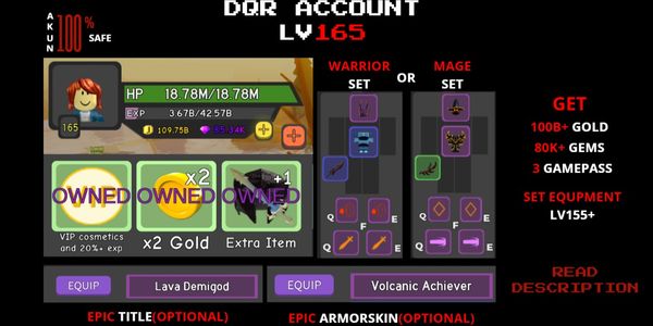 DQR ACCOUNT LV 165 [ UNLOCK 3 GP ]