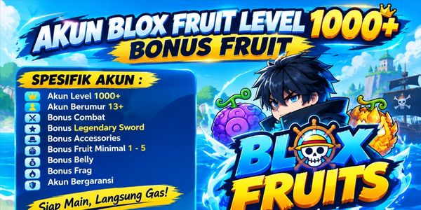 BLOX FRUIT ACCOUNT LEVEL 1000+ | INDONESIA REGION + BONUS FRUIT