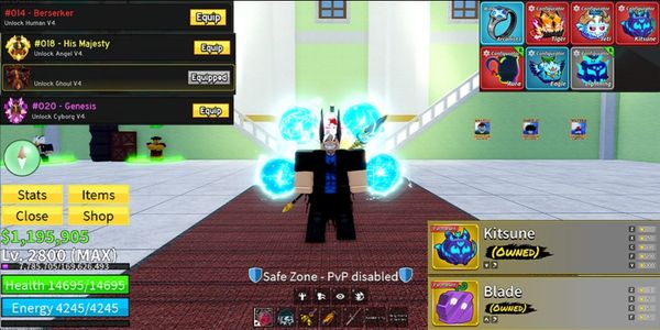 Bloxfruit Account - Permanent Kitsu + Blade + 4 v4