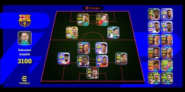 eFootball Mobile account OP MESSI BIGTIME strongest + AGUERO EPIC + ROONEY EPIC + KOLLER BULLET HEADER