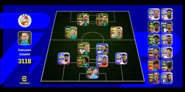 eFootball Mobile account OP Messi Bigtime strongest + Enzo Showtime + Koller Bullet Header + other OP cards