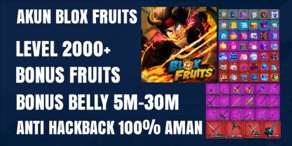 Blox Fruits Account Level 2000+ 5M-30M Money Lots of Bonuses