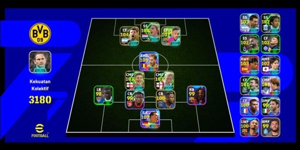 eFootball Mobile ACCOUNT OP GG CRUYFF EPIC + DE BRUYNE SHOWTIME + NEUER SHOWTIME + OTHER OP CARDS | SQUAD POWER 3180 + 55 PLAYERS NO BASE