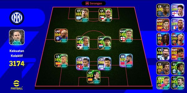 eFootball Mobile ACCOUNT GG DIMARCO BIGTIME + ALBA EPIC + STOIJKOVIC EPIC + OTHER GG CARDS | SQUAD POWER 3164 + 62 PLAYERS NO BASE