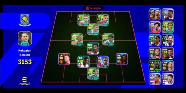 eFootball Mobile ACCOUNT GG HAZARD EPIC NEWEST + OTHER GG CARDS | SQUAD POWER 3153