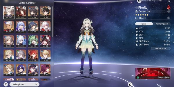 Firefly, Fugue (Segno), E1 Archer, E2 Ruan Mei, E1 Huohuo, Hysilens, Kafka, Sparkle, Jingliu, Sparkle, Aventurine, Robin, Danheng PT, Dr.Ratio