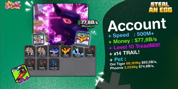[BONUS !] COMPTE ONI TIGER 68K Kg | Tapis de course niveau 9 | Vitesse 500M+ | Argent 77,8B/s | Pas d'erreur CAPTCHA