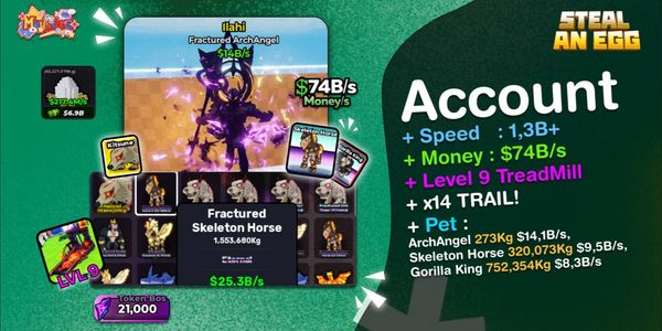 [BONUS !] ARCHANGEL+SKELETON HORSE | TAPIS ROULANT NIVEAU 9 | TRAÎNÉE MAX | VITESSE 1,3B+ | Argent 74B/s | PAS D'ERREUR CAPTCHA
