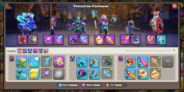 Th 16 Base Maxx Restante Trampa (Deff+Wall Maxx) | Héroe Alto Nivel 80+93+52+61+41+13 | Equipo de Héroe con Habilidad Épica (13) Cuenta GG Más Barata