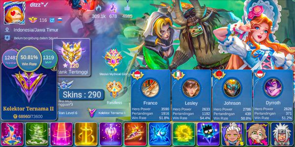 SKIN 290!! WR 50% KUNGFU PANDA TAMUZ, SANRIO FLORYN, LUCKYBOX EUDORA & JONSHON, COLECTOR NATALIA, SEIYA BADANG, NARUTO VALE, 36 DELUXE EX İMMORTAL SKİN