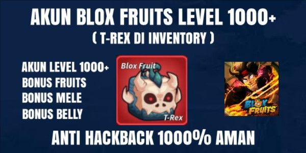 Blox Fruits Account Level 1000+ T-Rex Fruit Not Eaten Yet