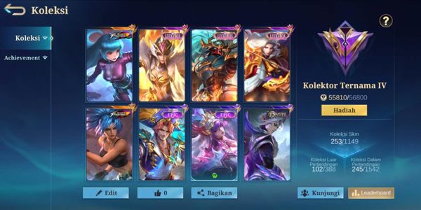 Cool Mobile Legends Account - Many Skins & Max Emblem