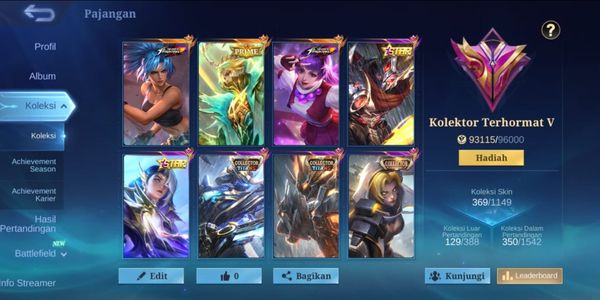 MOBILE LEGEND ACCOUNT | HONORED COLLECTOR | MANY LIMITED SKINS | CHEAP & GUARANTEED
