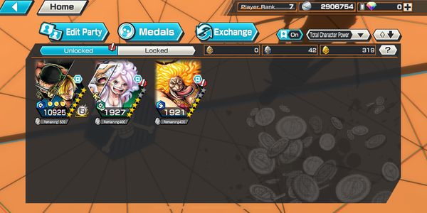 Account 3 ex Extreme Max ft BF meta | zosan max | jewelry bonney | charlotte linlin | GF 319 | Log Bandai | Solo fresh - One Piece Bounty Rush